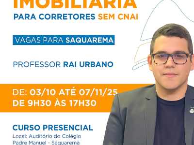 SAQUAREMA – Curso Regular de Avaliação Imobiliária