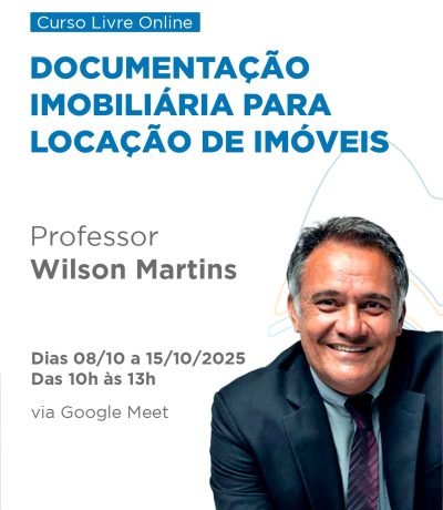 ONLINE – CURSO LIVRE DE DOCUMENTAÇÃO IMOBILIÁRIA PARA LOCAÇÃO DE IMÓVEIS