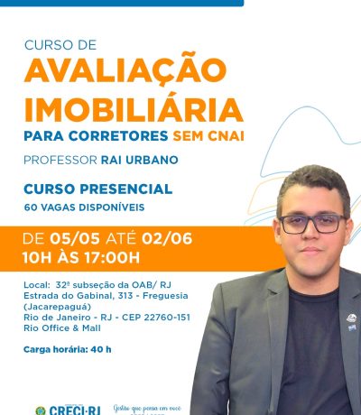 JACAREPAGUÁ – CURSO REGULAR DE AVALIAÇÃO IMOBILIÁRIA